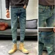 thumbnail image 4 of Pantalones vaqueros para hombre con bolsillos, pantalones elásticos para hombre, pantalones vaqueros retro ajustados y ajustados, ropa elástica de tubo Y2k 2000s 2024 Tendencia, 4 of 5