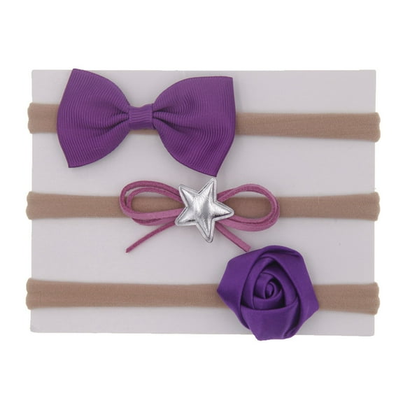 Herrnalise 3Pcs Kids Infant Baby Girls Bow Knot Hairband Hair Accessories Set Barrettes