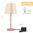 thumbnail image 7 of HAITRAL Pink Vintage Wooden Base Pull Chain Table Lamp Set of 2, 7 of 7