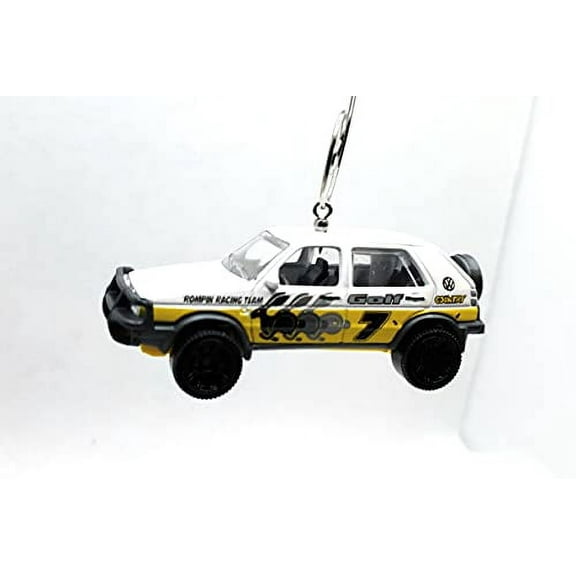Christmas Ornament for 1990 Volkswagen Golf White Yellow