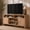Light Burl, variant on Vintagearth TV Stand with FSC-Certified 1.22" Thick Board, Storage Cabinets & Open Shelves, Curved Edge Entertainment Center for TVs up to 65", Oak
