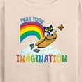 thumbnail image 3 of Pete The Cat - Flying Box Free Your Imagination - Women's Lightweight French Terry Long Sleeve Shirt, 3 of 6