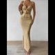 thumbnail image 4 of Conjunto de Dos Piezas para Mujer: Top con Cuello Halter y Falda con Frontal, Conjunto de Verano. Caqui XL, 4 of 10