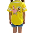 thumbnail image 6 of Spongebob and Patrick Star Girls Baseball Jersey T-Shirt, Short Sleeve Pinstripe Graphic Tee, Yellow 6/6X, 6 of 7