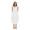 thumbnail image 2 of Xmarks Women's Basic Tank Top Maxi Long Dress Casual Sleeveless Summer Beach Dress White 2XL, 2 of 7