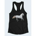 thumbnail image 3 of White Horse Galloping Racerback Tank Women -SPIdeals Designs, Female x-Small, 3 of 4