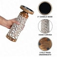 thumbnail image 7 of Luxe Designs | White Hand Carved Mango Wood Pillar Candle Holders - Set of 3 Candlestick Holder - Table Centerpieces - Size 6", 8", 10”, 7 of 7