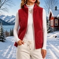 thumbnail image 5 of cocolona Womens Fall Winter Vest Fleece Sleeveless Solid Color Stand Collar Zipper Jacket with Pocket, 5 of 5