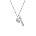 thumbnail image 2 of Delight Jewelry Silvertone Small ''Daughter'' Heart with Clear Crystal Silvertone Balance Bar Charm Necklace, 23", 2 of 4