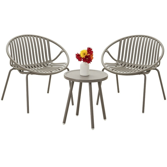 Werph Patio Furniture Set 3 Pieces, Outdoor Furniture with Bistro Table and Patio Chairs Set of 2, Resin Patio Furniture, Balcony Furniture Conversation Set for Garden Pool