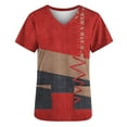 TKYCMSUAKI Womens Nursing Scrub Tops Color Block Print Short Sleeve