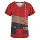 thumbnail image 4 of Fiudx Ofertas de La Semana Blusa de Manga Corta con Cuello En V para Mujer, Uniforme de Trabajo, Impresión de Bolsillo, 4 of 5