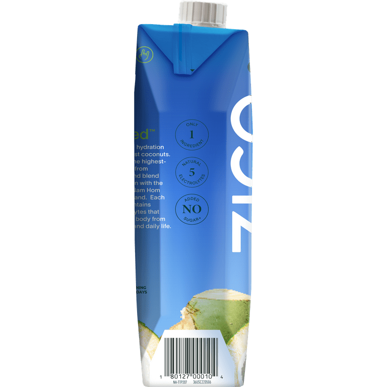 Zico Coconut Water 1 Liter Hydrating Electrolytes Refreshing