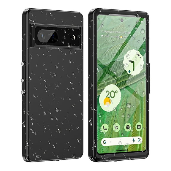 I-HONVA for Google Pixel 7 Case,IP68 Waterproof Dustproof Shockproof Case Built-in Screen Protector Rugged Full Body Protective 6.7'' Cover,Black/Clear