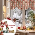 thumbnail image 5 of Christmas Stripes Tie Up Valances Curtain, Bell Flower Stars Snowflakes Linen Adjustable Rod Pocket Short Window Treatment Tie Up Curtains Valances for Kitchen Living Room Bathroom 60x18 Inches, 5 of 9