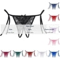 thumbnail image 2 of Iyufng Women's Tie Side Lace Open Crotch Thong Panties Adjustable String Cheeky Low Rise Lingerie Underwear, 2 of 5