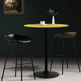 thumbnail image 7 of Magshion Bar Stool Table 31" Round Adjustable Height Wood Pub Table for Bistro, Coffee House, Yellow, 7 of 7