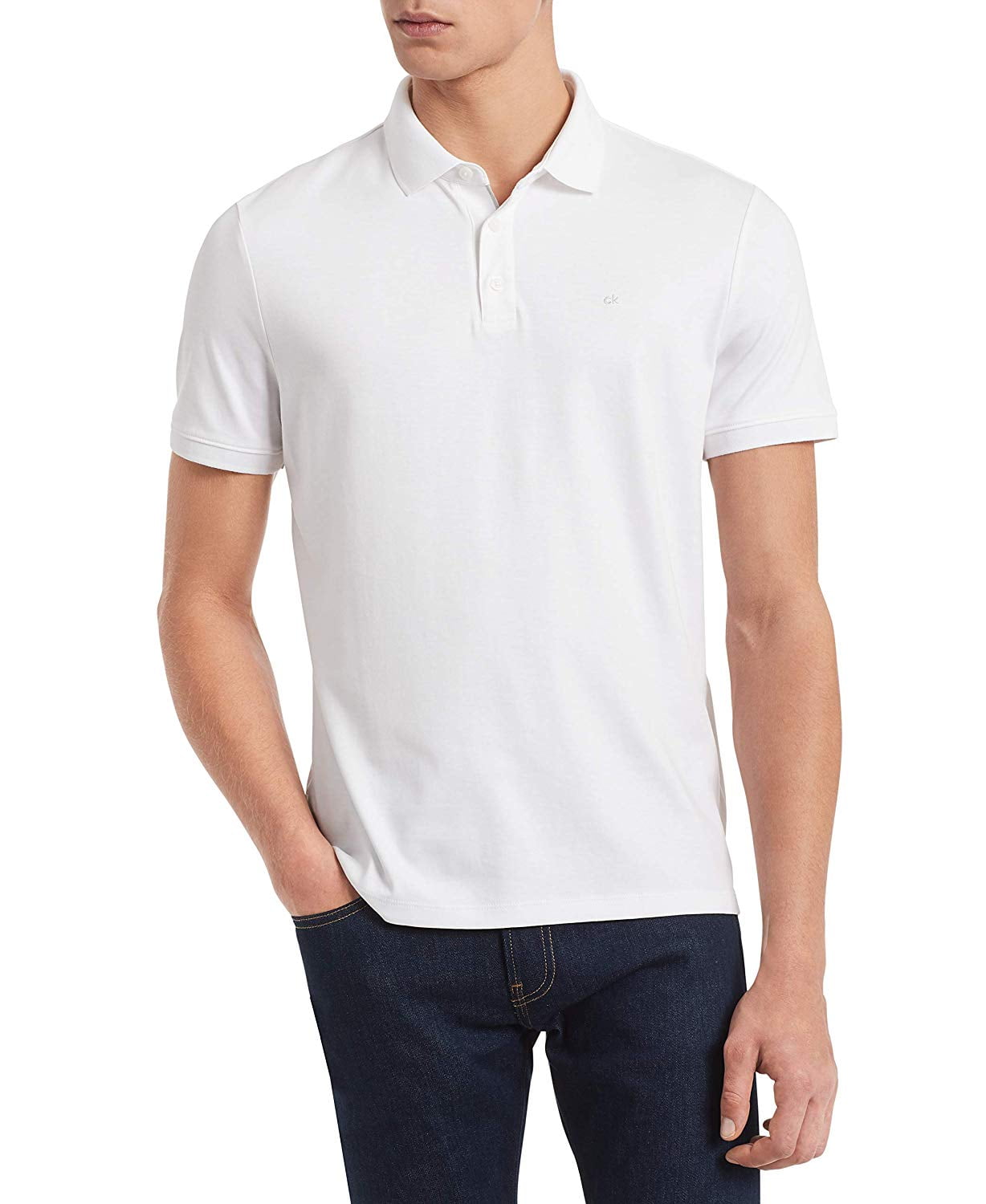 calvin klein men's liquid touch polo solid