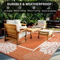 thumbnail image 5 of SIXHOME Outdoor Rug 5'x8' Waterproof Reversible Patio Rug Floral Border Plastic Straw Indoor Outdoor Rug for RV Camping Garden Picnic Beach Deck Backyard Porch Decor Orange and White, 5 of 6