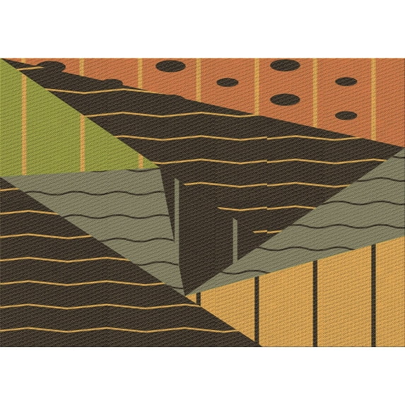 Ahgly Company Indoor Rectangle Patterned Cinnamon Brown Area Rugs, 2' x 5'