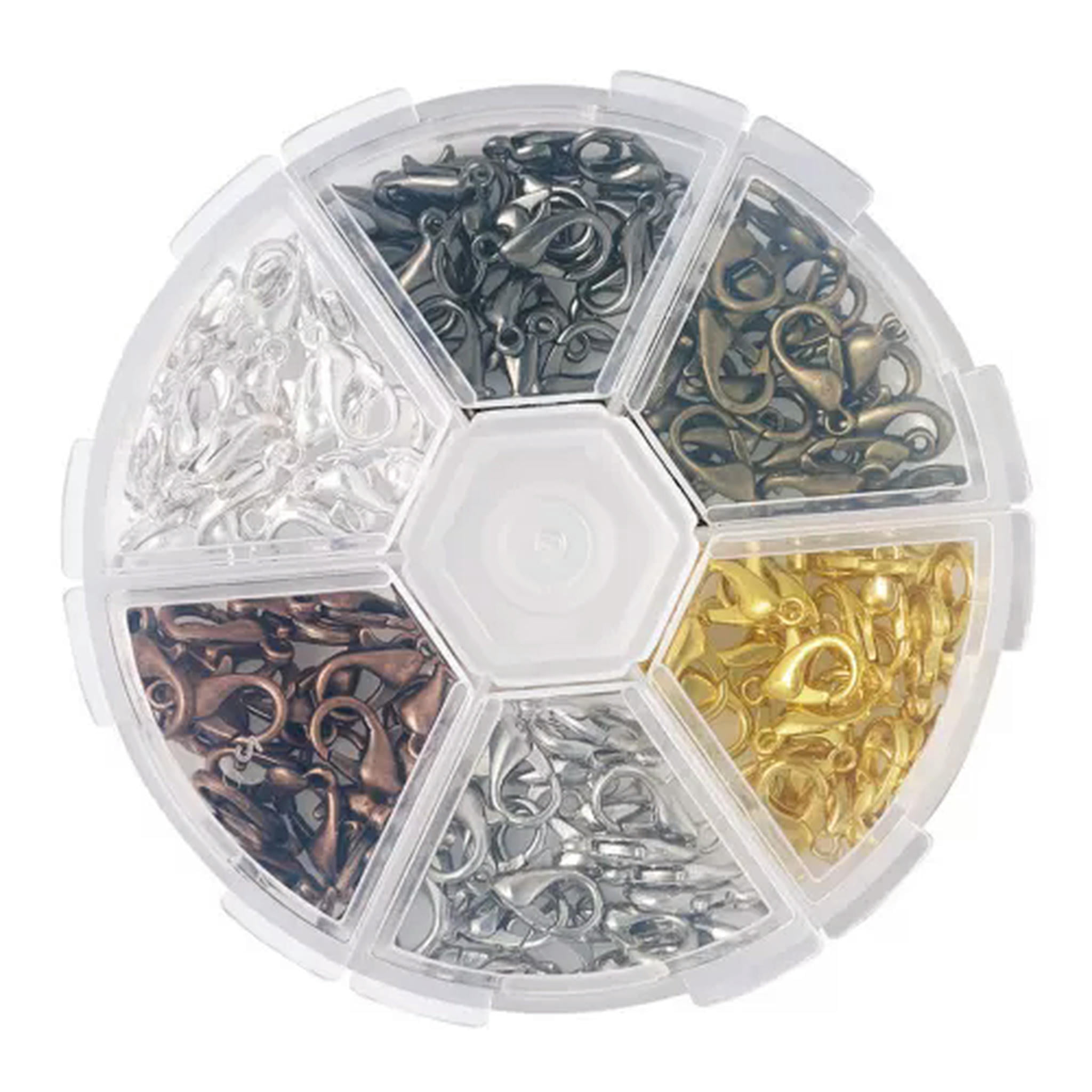 EOEMY 1Box Zinc Alloy Lobster Claw Clasps Diy Jewelry Making Nickel Free Mixed Color-10X6mm-240Pcs