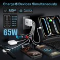 thumbnail image 2 of Cargador USB C LUCKYASIN 65W de 6 Puertos con Carga Rápida, 2 of 7