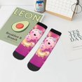 thumbnail image 7 of Fuzoiu Cute Pink Axolotl A Print Adult Socks, Crew Moisture-wicking Socks, Unisex Cushion Crew Socks,Casual Sports Ankle Socks, 7 of 7