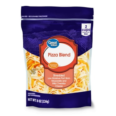 Great Value Shredded Pizza Cheese Blend, 8 oz Bag