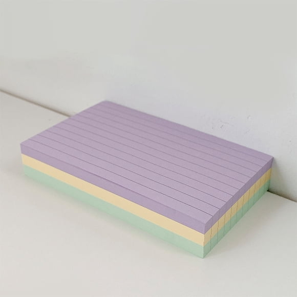 Colorful Lined Sticky Notes Pad - 3 Bright Colors, 150 Sheets for Office, School & Home Organization