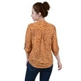 thumbnail image 3 of NY Collection Womens Petites Animal Print Pintuck Blouse, 3 of 4