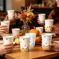 thumbnail image 5 of Gallickan 10pc 3.23 Inch Thanksgiving Paper Cups, Maple Leaf and Pumpkin Design, Disposable Fall Party Drinkware, Sturdy Spill Resistant, for Hot and Cold Beverages, 5 of 6