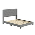 thumbnail image 5 of Boyd Sleep Mia Gray Linen Queen Size Fully Upholstered Platform Bed Frame with Tufted Headboard, 5 of 13