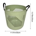 thumbnail image 3 of Topukaiba Ventilated Plastic Laundry Hamper with Carry Handles, 20 L Large Hollow Design Clothes Basket for Bathroom, Bedroom, Dorm & Closet Organization,Mint Green,12"x14", 3 of 6