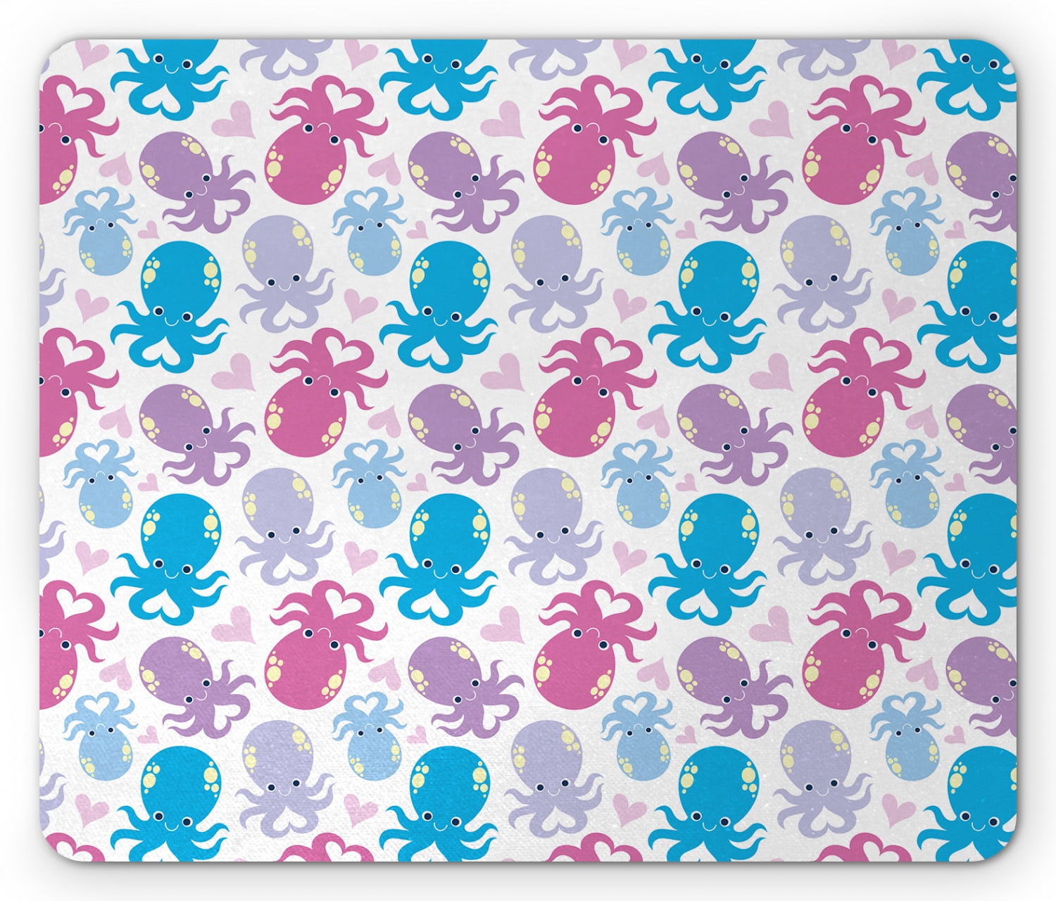 Octopus Padding Octopus Mouse Pad, Cartoon Marine Animals with Various Colors Heart ...