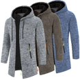 thumbnail image 2 of New Men Hooded Sweaters Autumn Warm Jacket Coats Oversize Sweatshirts Zipper Winter Solid Color Top, 2 of 4