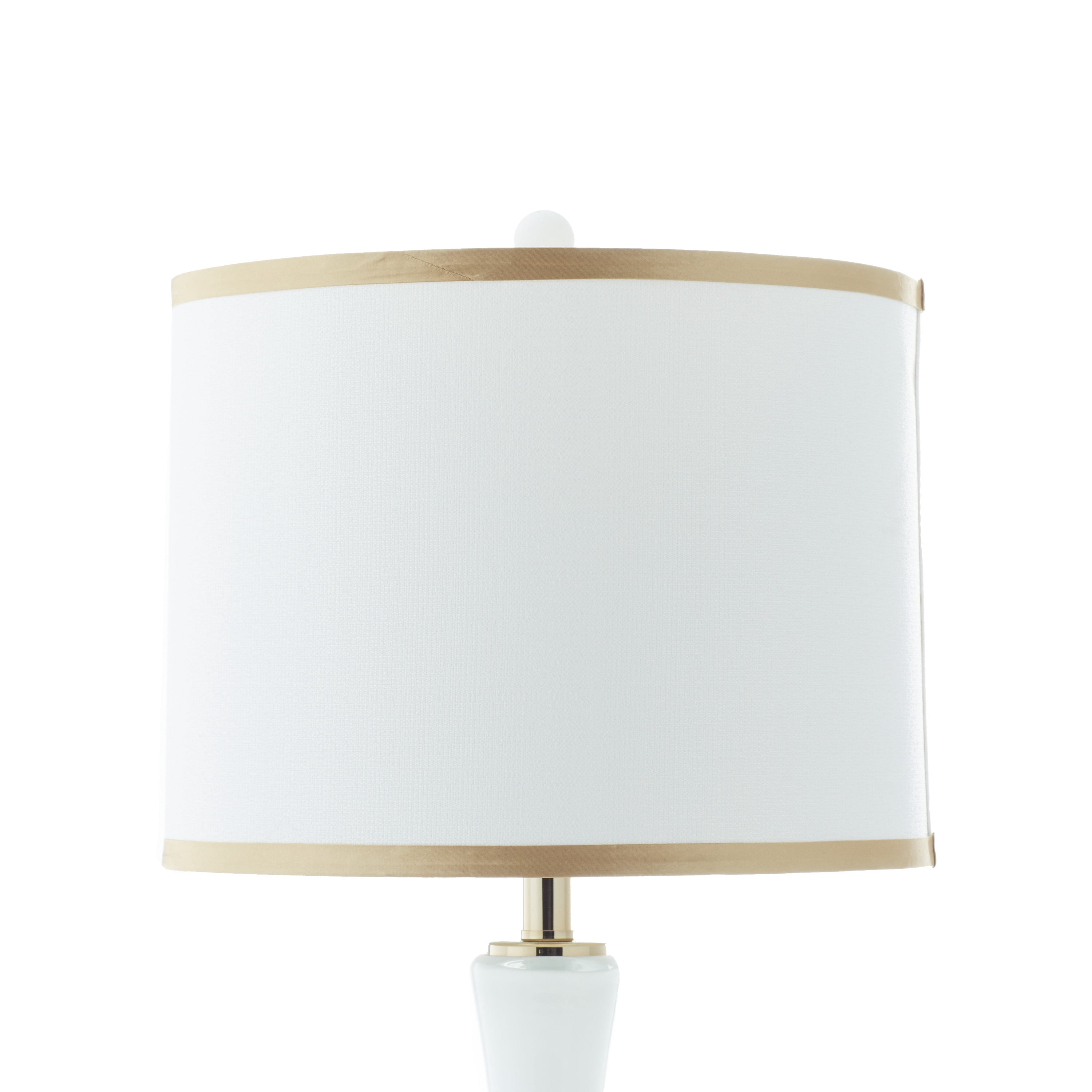 DecMode 29" White Table Lamp with White Linen Shade (2 Count)
