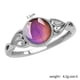 thumbnail image 5 of Anillo de estado de ánimo con cambio de color de piedra lunar de simulación redonda, anillo de piedra preciosa con cambio de color de piedra de temperatura con sentido creativo de moda, anillo de tem, 5 of 5
