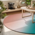 thumbnail image 3 of Round Area Rugs 4Ft, Teal Pink Ombre Non-Slip Washable Circle Rugs Carpet, Contemporary Art Abstract Aesthetics Indoor Outdoor Rug Floor Mats Throw Runner for Bedroom Living Room Bathroom, 3 of 8
