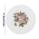 thumbnail image 3 of Mantel individual aislante con encaje Esterilla redonda de poliéster Beige rosa blanco 4,6 pulgadas • Decoración de mesa con encaje bordado en rosas • Decoración de mesa con copa caliente, 3 of 6