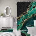 thumbnail image 3 of 4PCS/Set Shower Curtain Marble Pink Shiny (No Glitter) Bathroom Decor Set with 12 Hooks ,Toilet Lid Cover Sets with Non-Slip Rug Bath Mat for Bathroom, Polyester, Waterproof,, 3 of 7