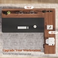 thumbnail image 5 of 71" Executive Desk, L Shaped Computer Desk with Power Outlets, Corner Office Desk with 3 Drawers, Business Furniture Desk, Walnut, 5 of 7