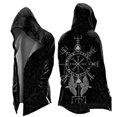 thumbnail image 4 of KHONTS Boys Hooded Cloak 3D Print Jacket Retro Coat Mid Length Outerwear with Pocket,Size 2-15 Years 15-Black 120, 4 of 4