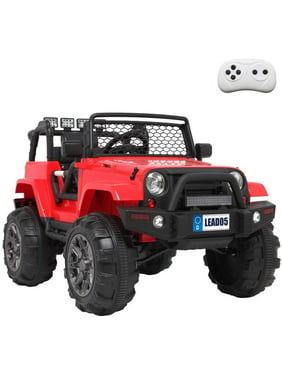 Kids Electric Vehicles with Remote Control, 12V Ride on Cars for Girls Boys, Motorized Vehicles Ride on Truck Car W/ LED Lights, Spring Suspension, MP3 Player, Red Battery-Powered Ride on Toys,LL423