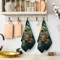 thumbnail image 3 of Colourful Herbs Spices Cooking Black Dish Kitchen Towels Set of 2 Soft Absorbent Hand Towels Tea Towels Gifts Bathroom Home Decorative 16x24 Inch, 3 of 5