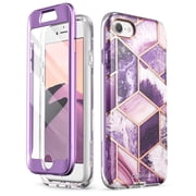 i-Blason Cosmo Series Designed [Built-in Screen Protector] Stylish Protective Bumper Case for iPhone SE (2020), iPhone 8, iPhone 7 (Ameth)