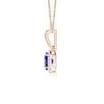 thumbnail image 2 of ANGARA Natural Vintage Style Oval Tanzanite Halo Pendant in 14K Rose Gold for Women (Size-7x5mm) | December Birthstone, Birthday, Anniversary, Jewelry Gift for Women | Natural Tanzanite Necklace, 2 of 7
