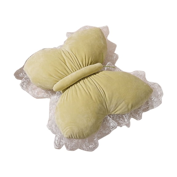 Leodye 1PCS Butterfly Throw Pillow, Butterfly Shaped Decorative Pillow for Sofa Couch Bed, Plush Velvet Lumbar Support Cushion for office Chair & Car Seat -16.53x16.58in