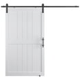 thumbnail image 7 of ALAMEDADT 48''x 80'' Sliding Barn Door with 8 Ft Barn Door Hardware Kit& Handle& Floor Guides,Pre-Drilled Holes Easy Assembly - Include Installation Manual, Water-Proof PVC Surface, H-Frame, White, 7 of 7