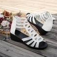 thumbnail image 5 of High Top Gladiator Sandals for Women Glitter Rhinestone Summer Peep Toe Wedges Back Zipper Dress Shoes White Size 8, 5 of 8