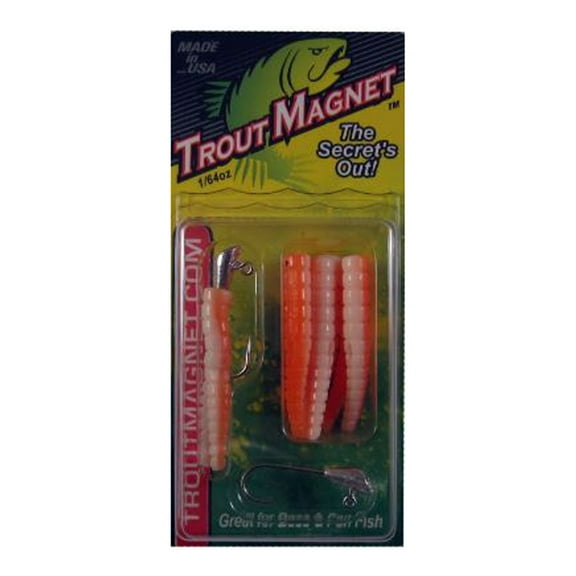 Leland Lures Trout Magnet Softbait, Dreamsicle, 1/64 oz, Size 8, 14047, 9 piece